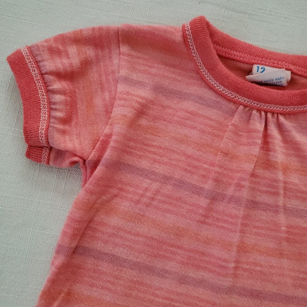 Vintage Faded Red Striped Tee 6-9 months